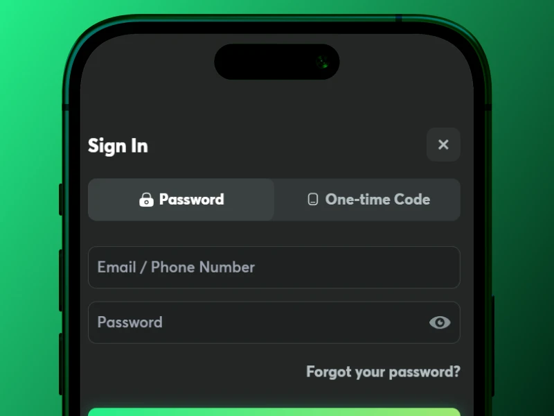 BC.Game Nigeria Android login page screenshot