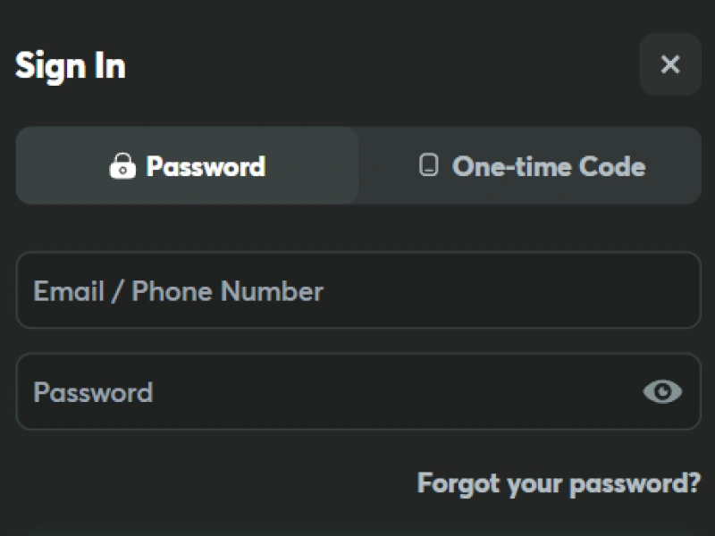 BC.Game Nigeria website login page where user enters credentials to access account