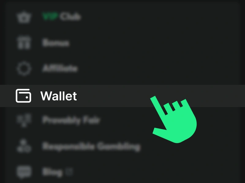 BC.Game Nigeria profile icon menu with wallet section highlighted for deposit access