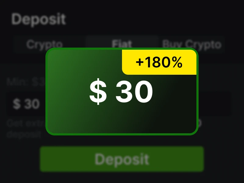 BC.Game Nigeria bonus screen displaying 180 percent deposit match offer for new players