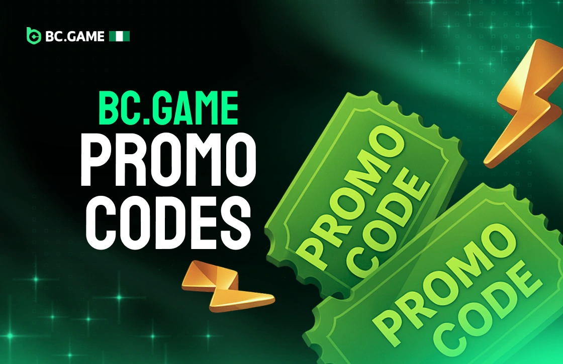 3D tickets with lightning bolts showing BC.Game Nigeria promo codes and special offers