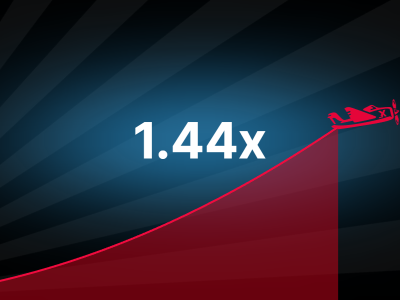 BC.Game Aviator multiplier rising to 1.44x as the plane takes off during a live round