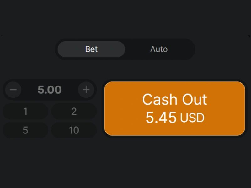 Cash out button on BC.Game Aviator allowing players to secure winnings before the crash