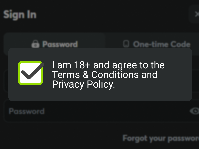 BC.Game registration form with checkbox to accept terms and confirm age 18+ for online gambling in Nigeria